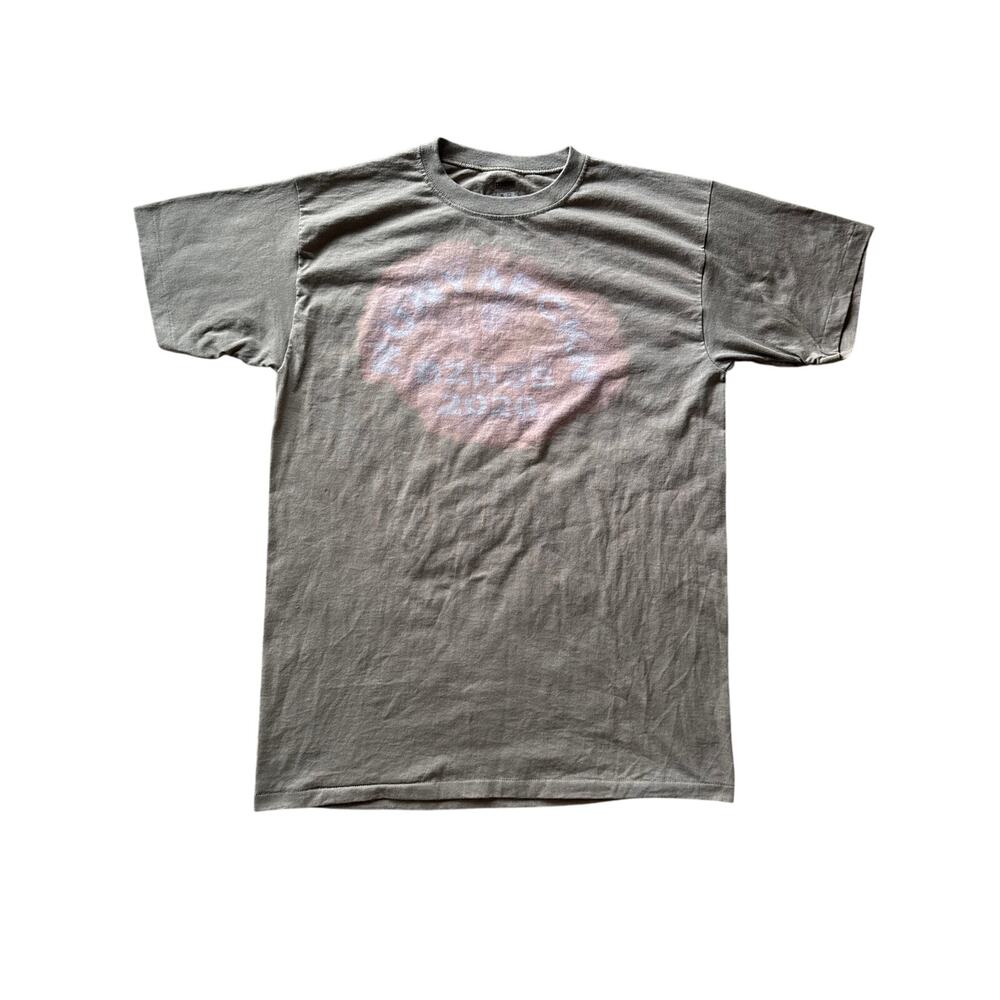 Vintage Nunya Branded Bleached Logo Large Faded Olive Green Military Duke Tee